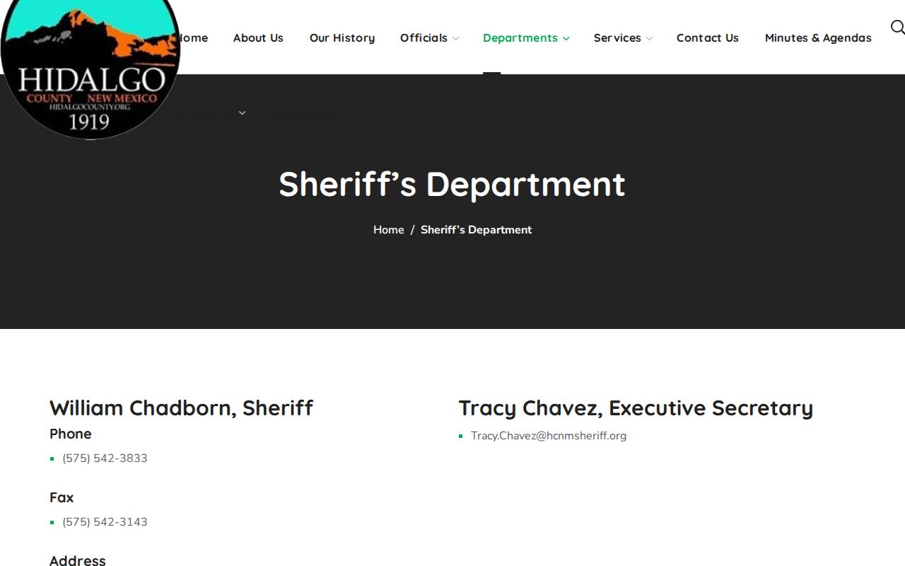 Official Hidalgo County New Mexico sheriff source for released inmate mugshot research
