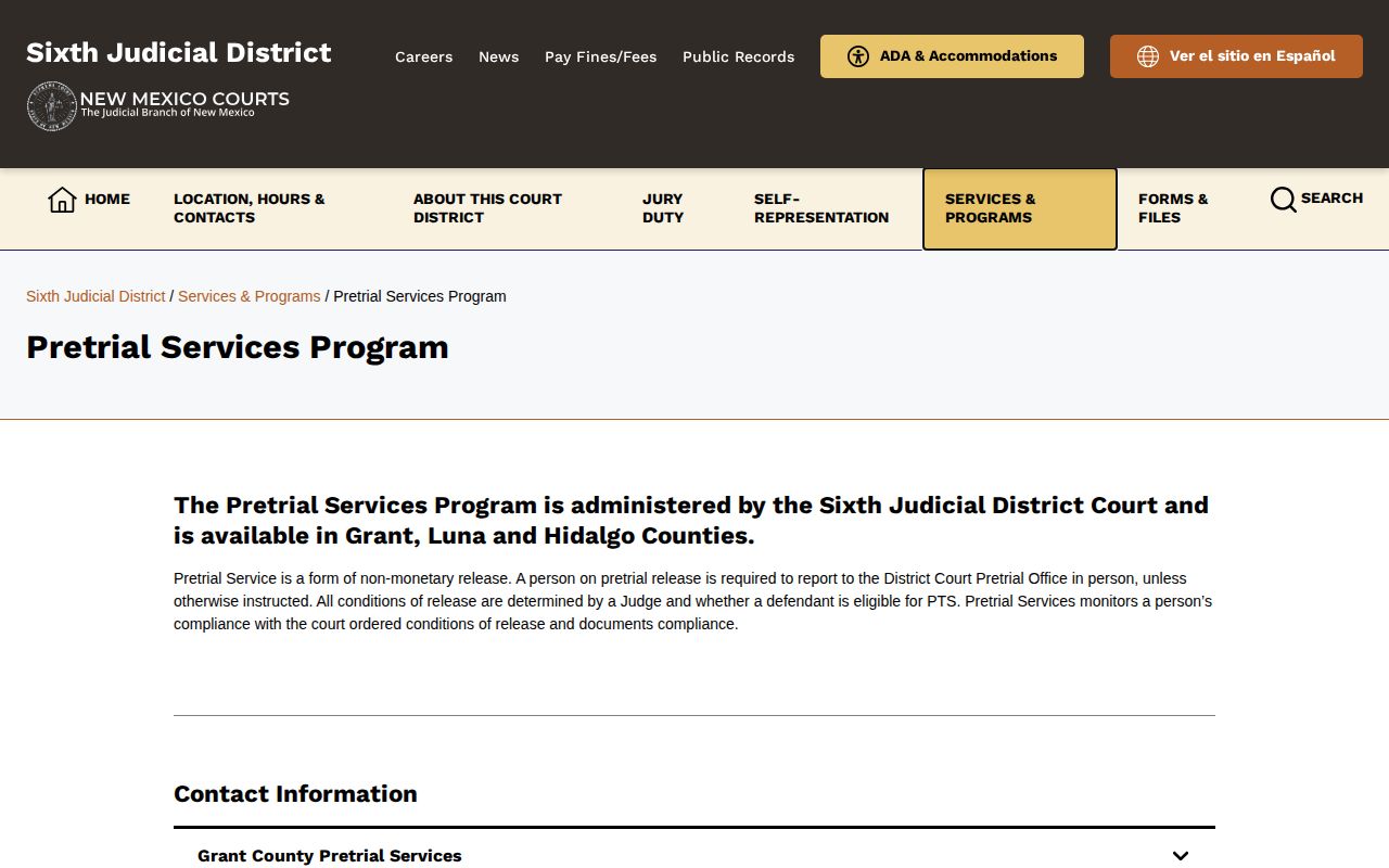 Hidalgo County pretrial release program information