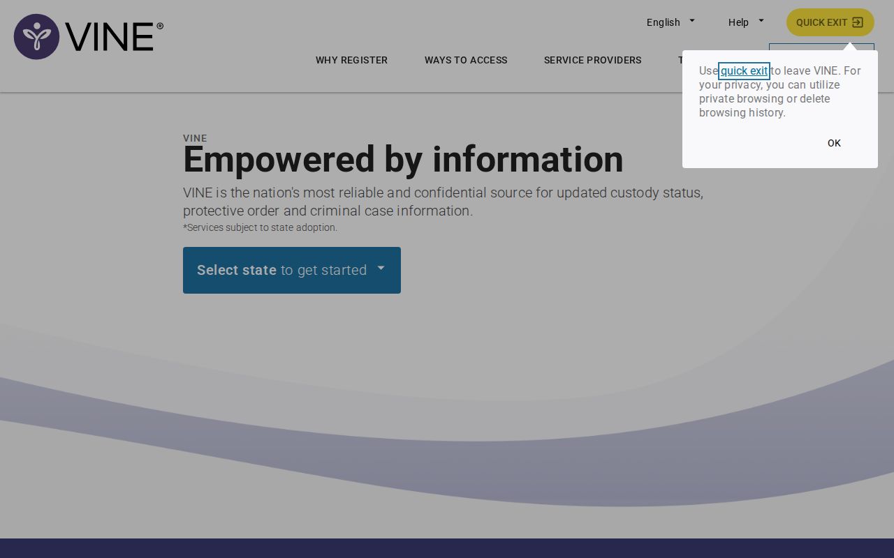 Hidalgo County VINELink inmate search with New Mexico selected